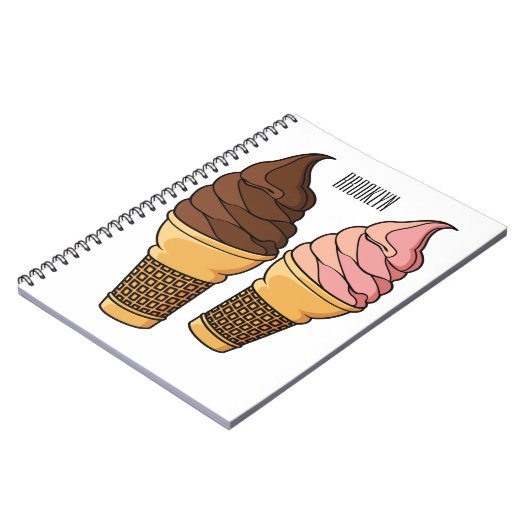 Ice-Creme-Cartoon Notizblock (Linke Seite)