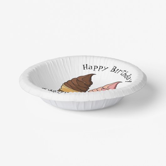 Ice-Creme-Cartoon Pappteller (Gewinkelt)