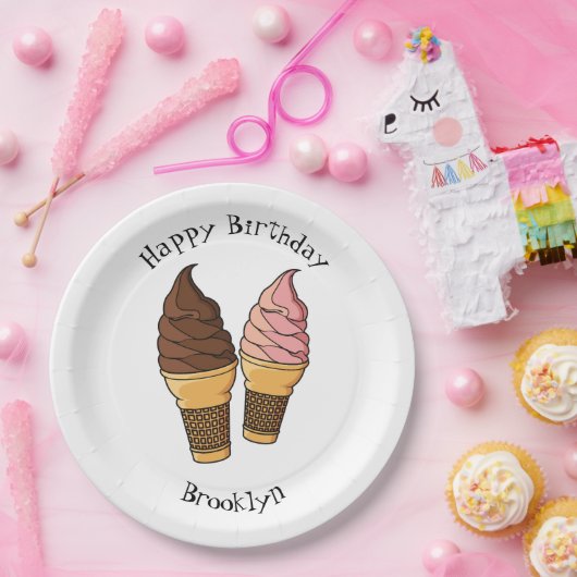 Ice-Creme-Cartoon Pappteller (Party)