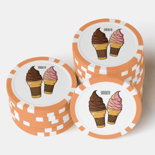 Ice-Creme-Cartoon Pokerchips (Stapel)