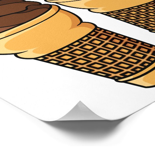 Ice-Creme-Cartoon Poster (Ecke)