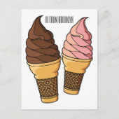Ice-Creme-Cartoon Postkarte (Vorderseite)