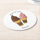 Ice-Creme-Cartoon Runder Pappuntersetzer (Angewinkelt)