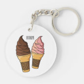 Ice-Creme-Cartoon Schlüsselanhänger (Rückseite)
