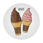 Ice-Creme-Cartoon Schneidebrett (Vorderseite)