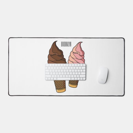 Ice-Creme-Cartoon Schreibtischunterlage (Tastatur & Maus)