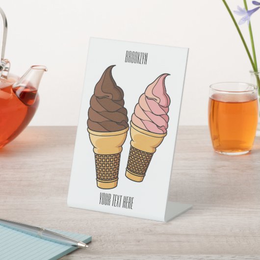 Ice-Creme-Cartoon Sockelschild (In SItu)