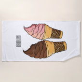 Ice-Creme-Cartoon Strandtuch (Vorderseite)