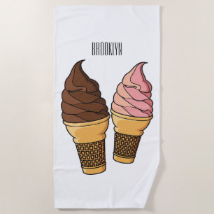 Ice-Creme-Cartoon Strandtuch