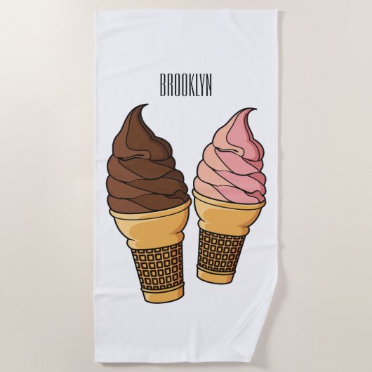 Ice-Creme-Cartoon Strandtuch (Vorderseite)