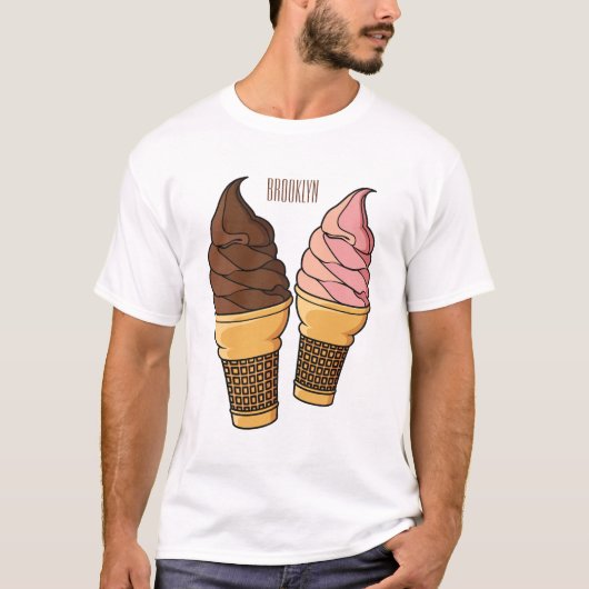 Ice-Creme-Cartoon T-Shirt (Vorderseite)