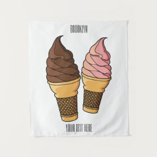 Ice-Creme-Cartoon Wandteppich