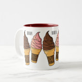 Ice-Creme-Cartoon Zweifarbige Tasse (Vorderseite Links)