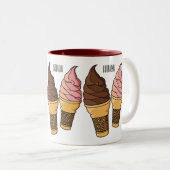 Ice-Creme-Cartoon Zweifarbige Tasse (VorderseiteRechts)