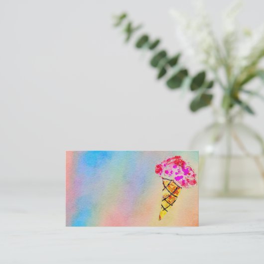 Ice Creme Cone Business Card Visitenkarte (Stehend Vorderseite)