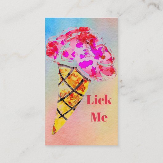 Ice Creme Cone Business Card Visitenkarte (Rückseite)