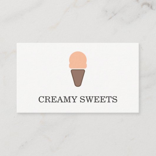 Ice Creme Cone Icon Sherbet Visitenkarte (Vorderseite)