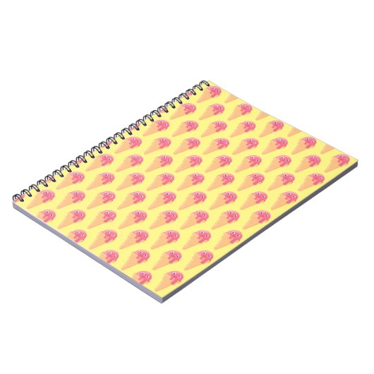 Ice Creme Cone Muster Niedlich Modernes Notebook Notizblock (Linke Seite)