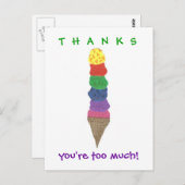 Ice Creme danke Postkarte (Vorne/Hinten)