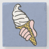 Ice Creme Design mit Eiscreme-Kon auf einem Steinuntersetzer (Vorderseite)