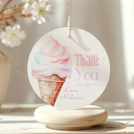 Ice Creme Geburtstagsparty danke Geschenkanhänger