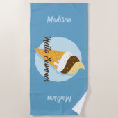 Ice Creme Hallo individuelle Name und Farbtupfer S Strandtuch (Vorderseite)