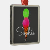 Ice Creme Pop Kunst persönliches Namensgeschenk Ornament Aus Metall (Rechts)