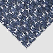 Ice Crystal Christmas Deer Cobalt Blue Seidenpapier (Ausschnitt)