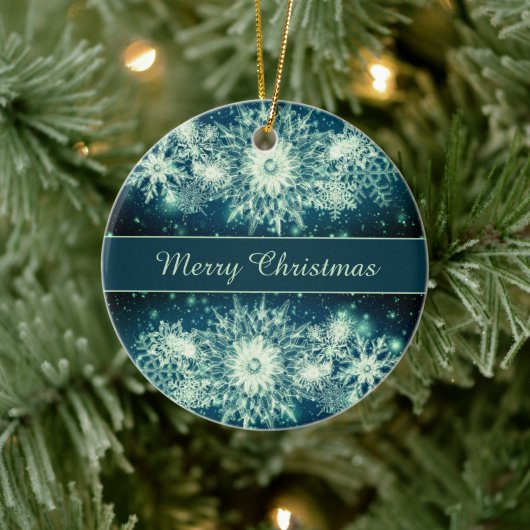 Ice Crystal Holiday Keramik Ornament (Baum)