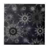 Ice Crystal Pattern on Black Fliese (Vorderseite)