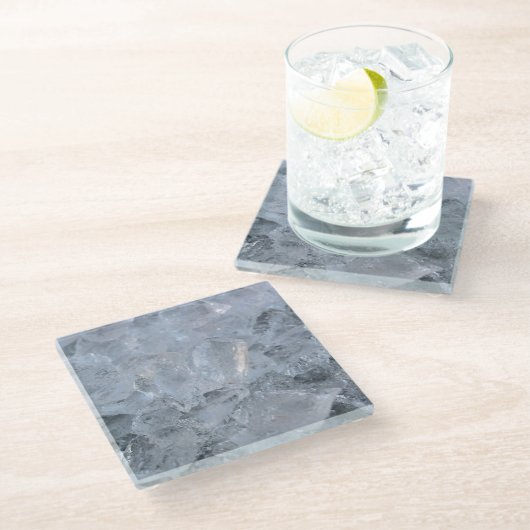 Ice Cube Textur-Bild Glasuntersetzer (Schrägansicht)