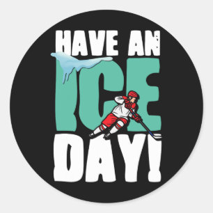 Ice Day Winter Sport Eishockey Puck St. Runder Aufkleber