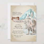 Ice Dragon und Castle Fantasy Party Einladung (Vorderseite)