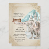 Ice Dragon und Castle Fantasy Party Einladung (Vorne/Hinten)