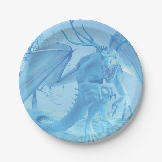 Ice dragon with antlers pappteller (Vorderseite)