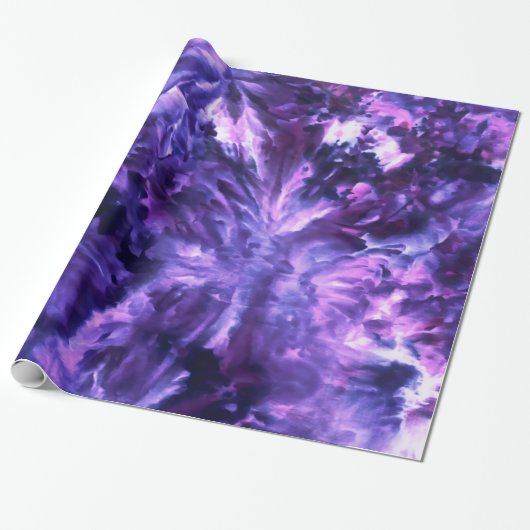 Ice Dyed Lila Heart Lilac Geschenkpapier (Ungerollt)