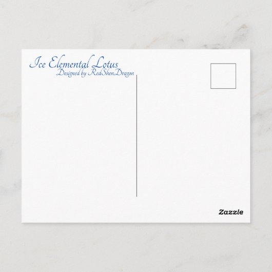 Ice Elemental Lotus Postkarte (Rückseite)