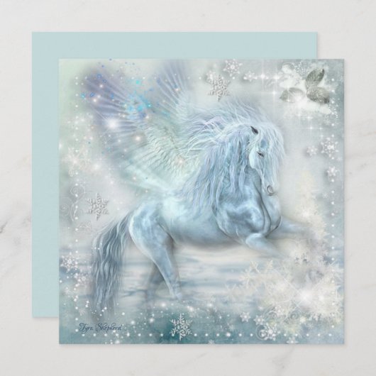 Ice Fantasy Pegasus Flat Card (Vorne/Hinten)