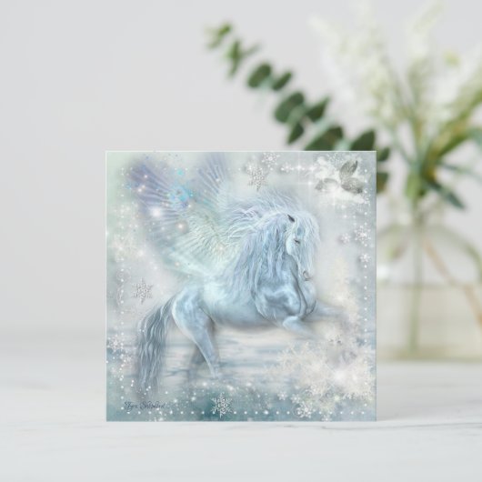 Ice Fantasy Pegasus Flat Card (Stehend Vorderseite)