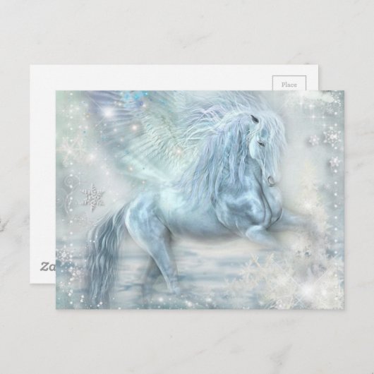 Ice Fantasy Pegasus Postkarte (Vorne/Hinten)