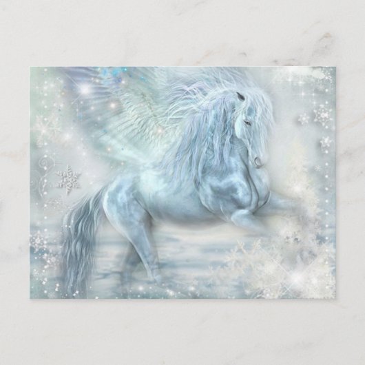Ice Fantasy Pegasus Postkarte (Vorderseite)