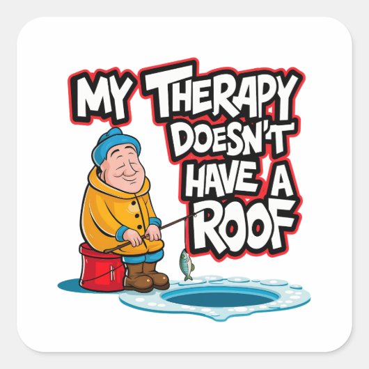 Ice Fischer Quadratischer Aufkleber (Vorderseite)