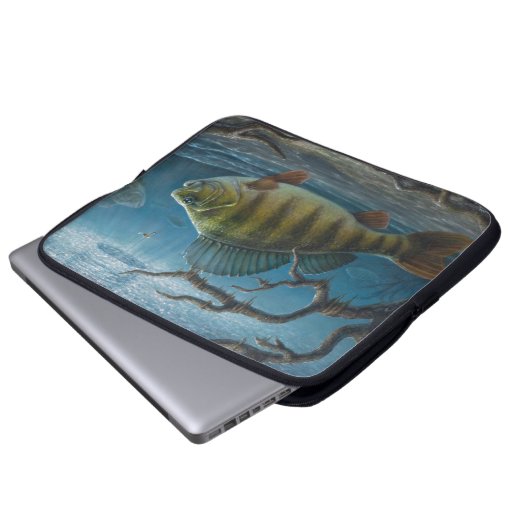 Ice Fishing for Perch Laptopschutzhülle (Vorne Knopf)