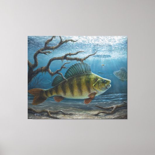 Ice Fishing for Perch Leinwanddruck (Vorderseite)