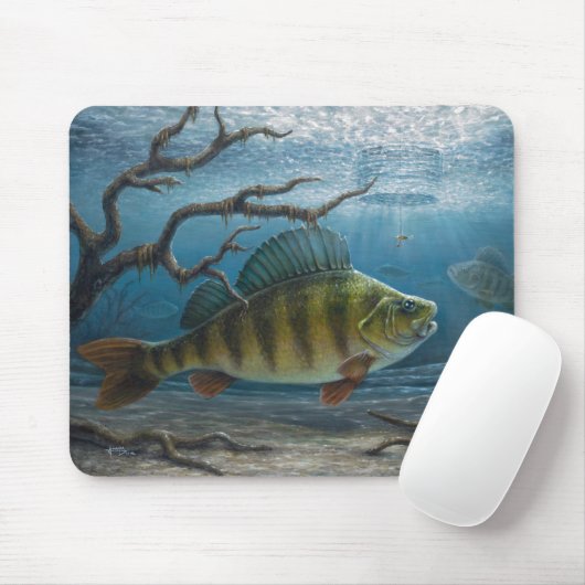 Ice Fishing for Perch Mousepad (Mit Mouse)