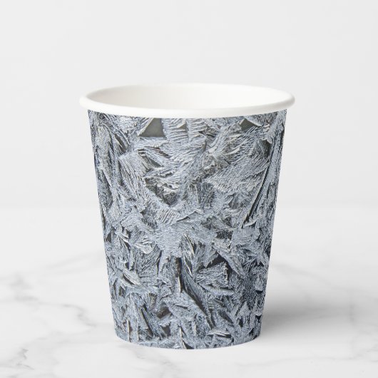 Ice Frost Kristalle Textur Bild Pappbecher (Vorderseite)
