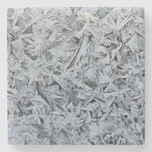 Ice Frost Kristalle Textur Bild Steinuntersetzer (Vorderseite)