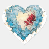 Ice Heart and Rose, personalisiert Herz-Aufkleber (Vorderseite)