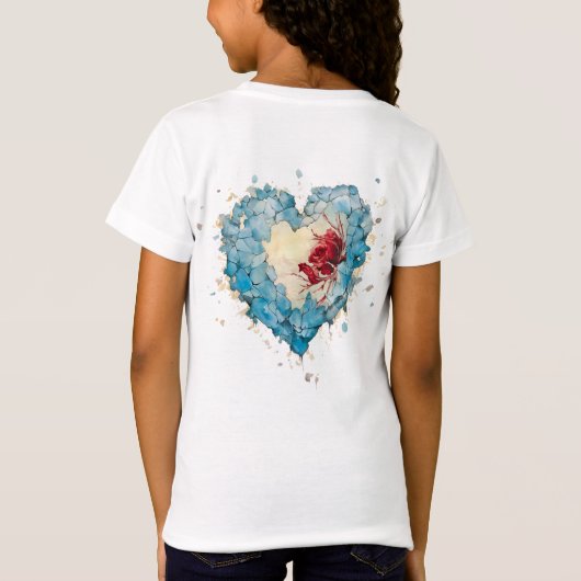 Ice Heart and Rose, personalisiert T-Shirt (Rückseite)