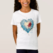 Ice Heart and Rose, personalisiert T-Shirt (Vorderseite)